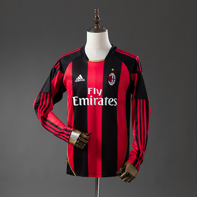 AC Milan 10/11 Home Long Sleeve Retro Jersey S-XXL (front)