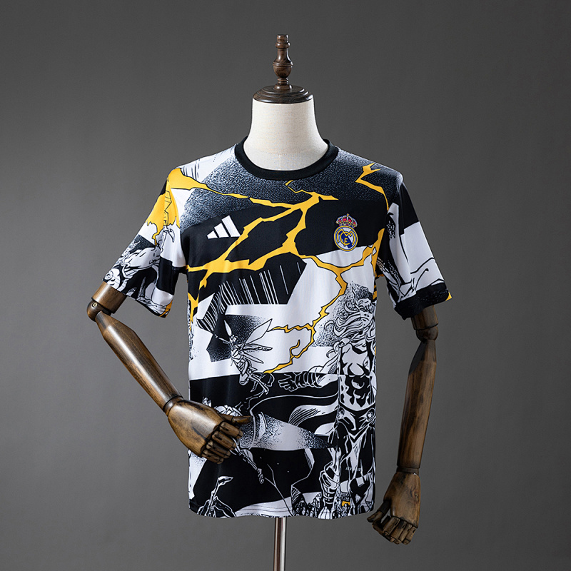 Real Madrid 25/26 Avengers - Pre-Match (Black and White) Jersey S-4XL (front)
