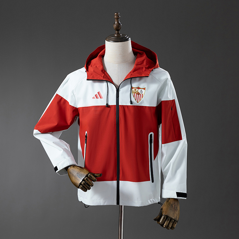 Seville Windbreaker - Red & White S-XXL (front)