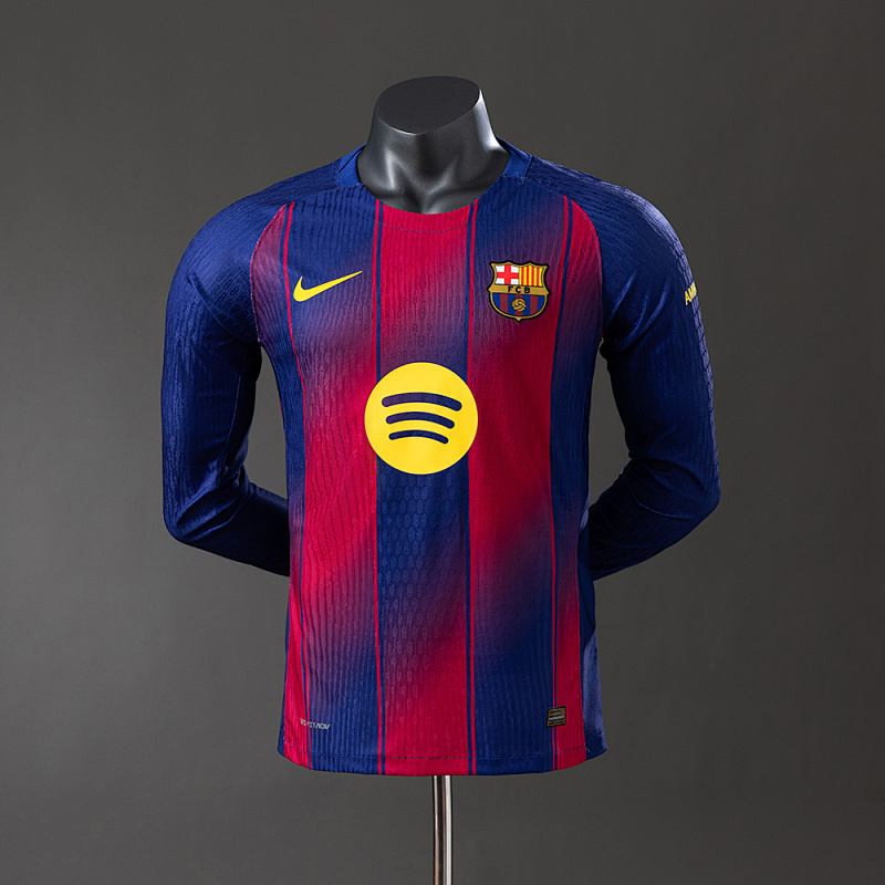 Barcelona 25/26 Home Long Sleeve Player Version Jersey S-3XL (front)