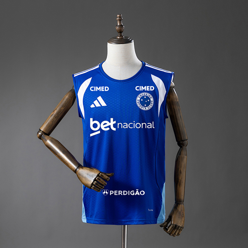 Cruzeiro 26/27 All sponsors Training - Blue Vest Jersey S-4XL (front)