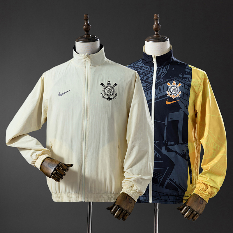 Corinthians Reversible Jacket Windbreaker - Beige & Black S-XXL (front)