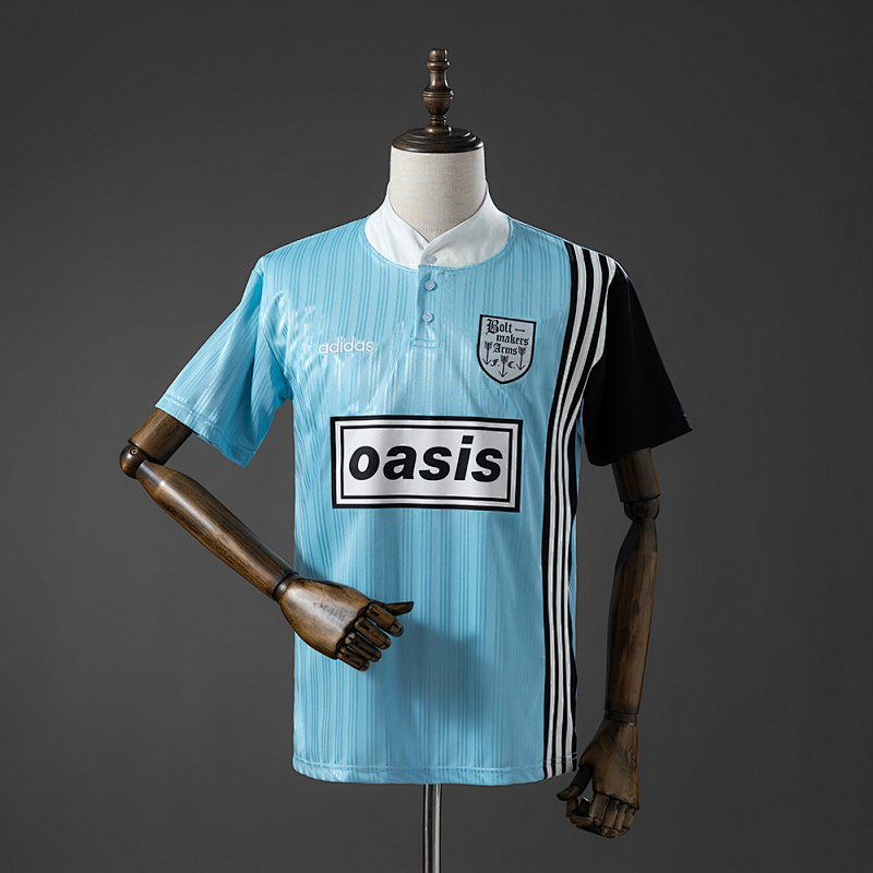 Oasis Band 1996 Retro Blue Jersey S-4XL (front)