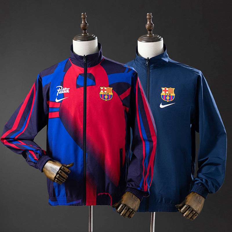 Barcelona Reversible Jacket Windbreaker - Red & Navy S-XXL (front)