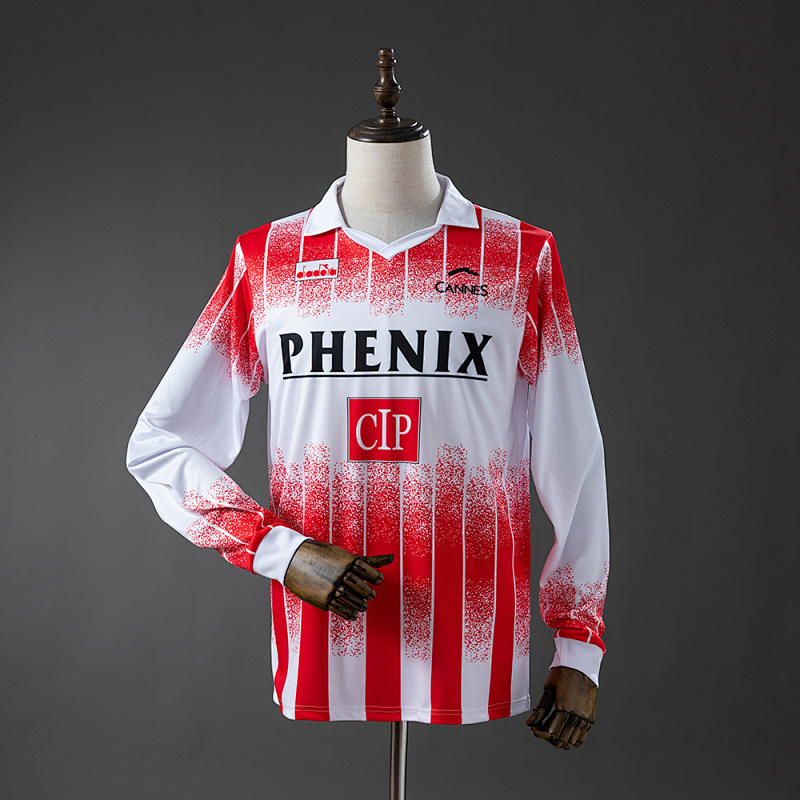 AS Cannes 91/92 Home Long-Sleeve Retro Jersey S-XXL (front)