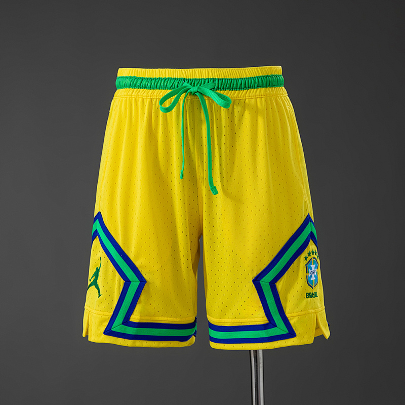 Brazil 2026 Basketball Shorts Yellow S-4XL (front)