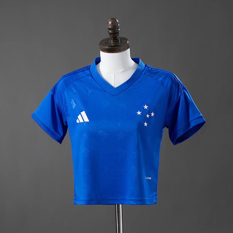 Cruzeiro 26/27 Home Women's Crop Top Style S-XXL (front)