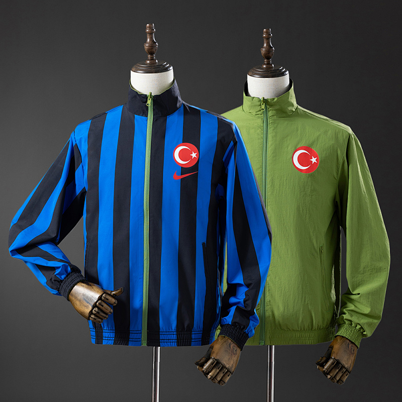 Türkiye Reversible Jacket Windbreaker - Blue & Green, S-XXL (front)