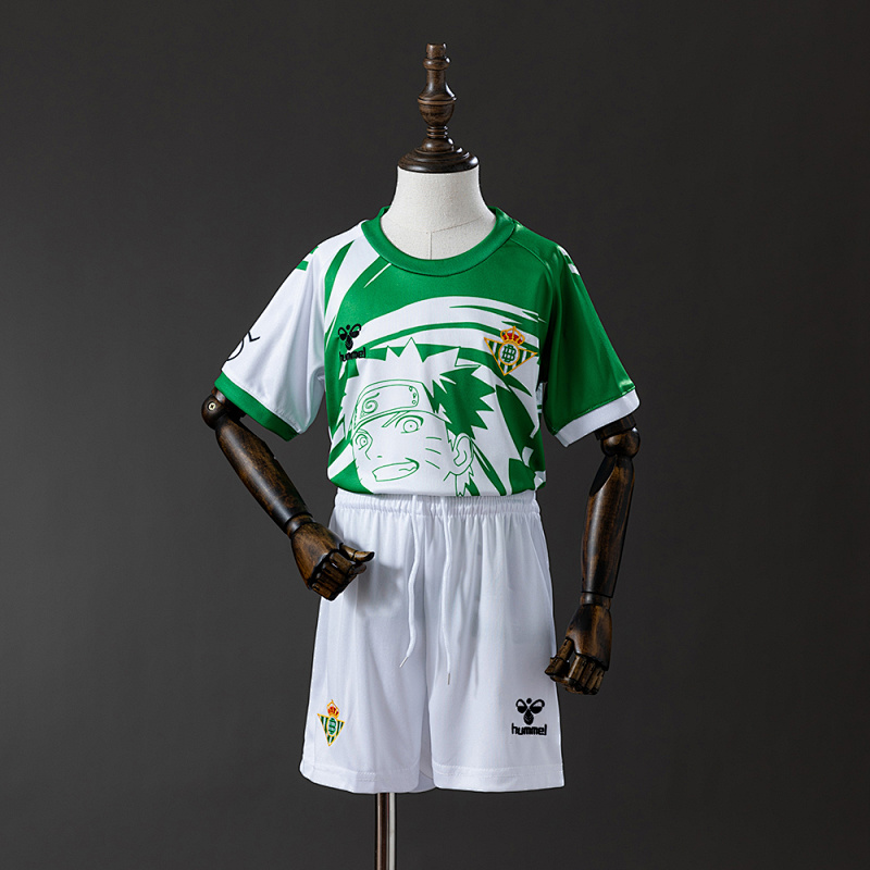 Real Betis 25/26 Comic Edition Kids Kit Jersey Size 16-28 (front)