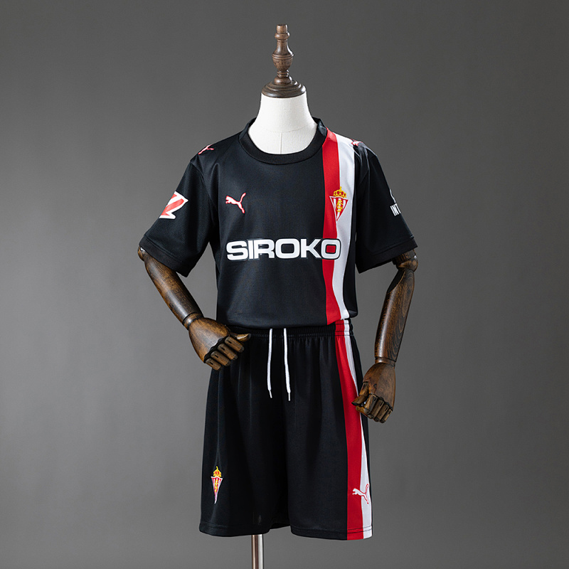 Sporting Gijon 25/26 Away Kids Kit Jersey Size 16-28 (front)
