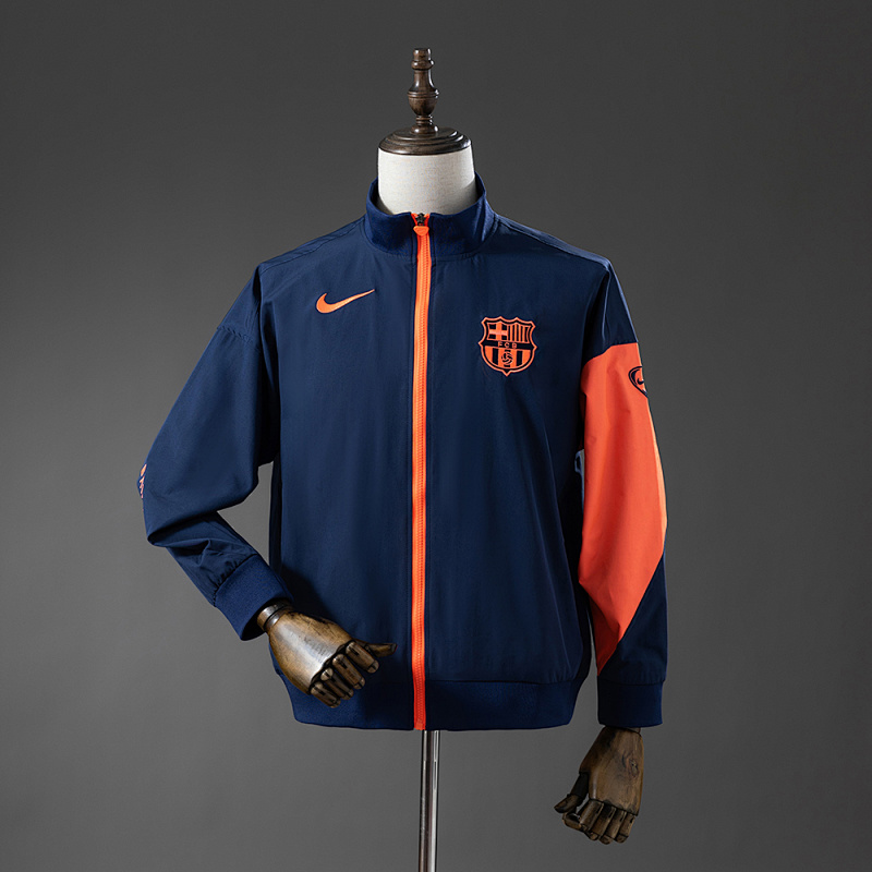 Barcelona Windbreaker - Navy Blue & Orange S-XXL (front)