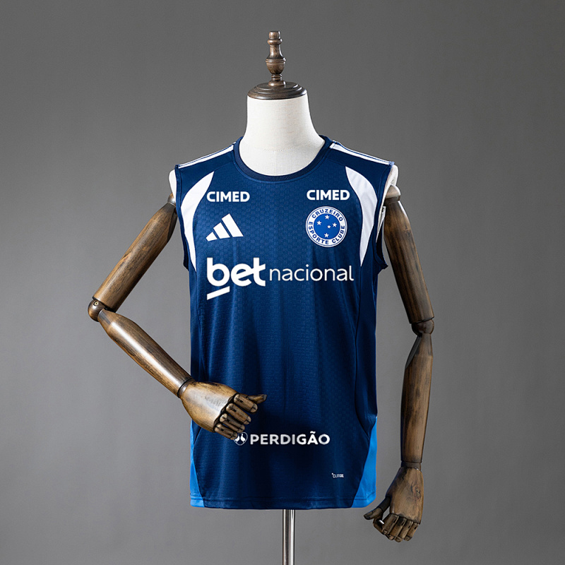 Cruzeiro 26/27 All sponsors Training - Dark Blue Vest Jersey S-4XL (front)