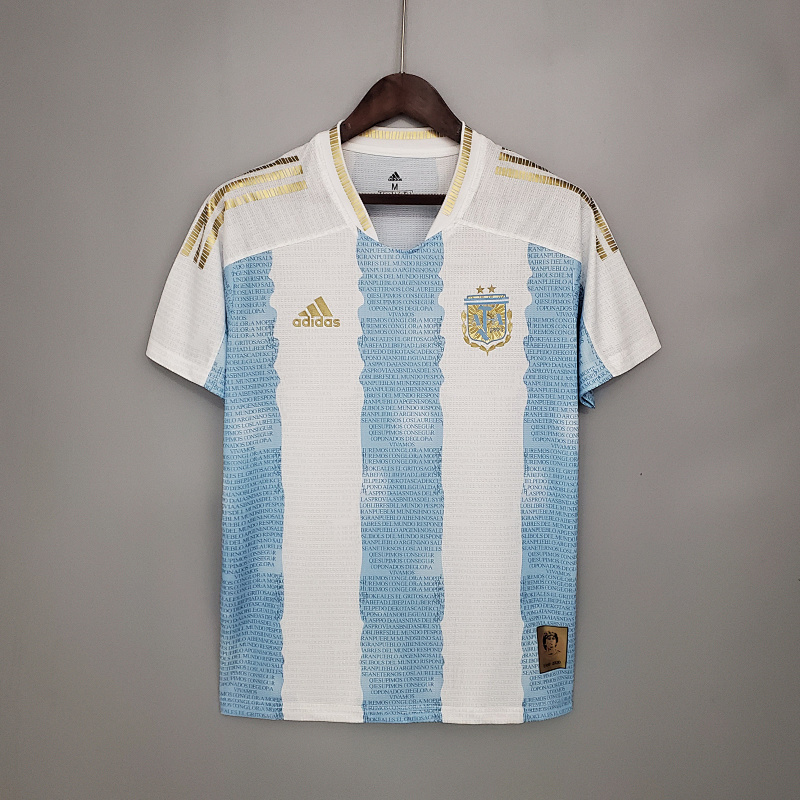 2021 Argentina Commemorative Edition White Blue S-XXL (front)