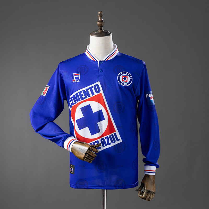 Cruz Azul 1998 Home Long-Sleeve Retro Jersey S-XXL (front)