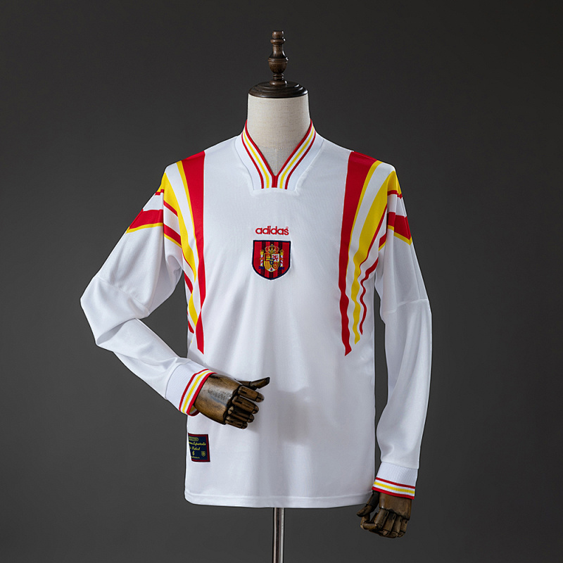 Spain 1996 Away Retro Long Sleeve Jersey S-XXL (front)