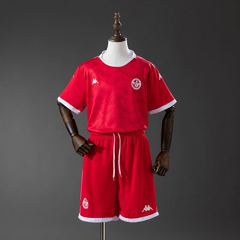 Tunisia 2026 Home Kids Kit Jersey Size 16-28 (front)