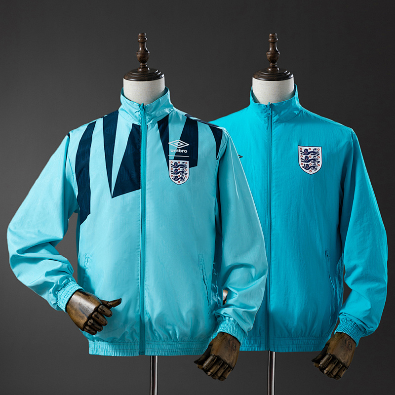 England Reversible Jacket Windbreaker - Light Blue Sizes S-XXL (front)
