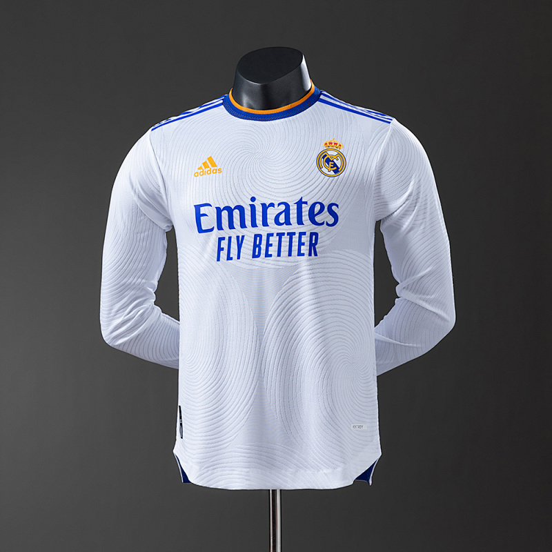 Real Madrid 21/22 Home Long Sleeve Player Version Retro Jersey S-3XL (front)