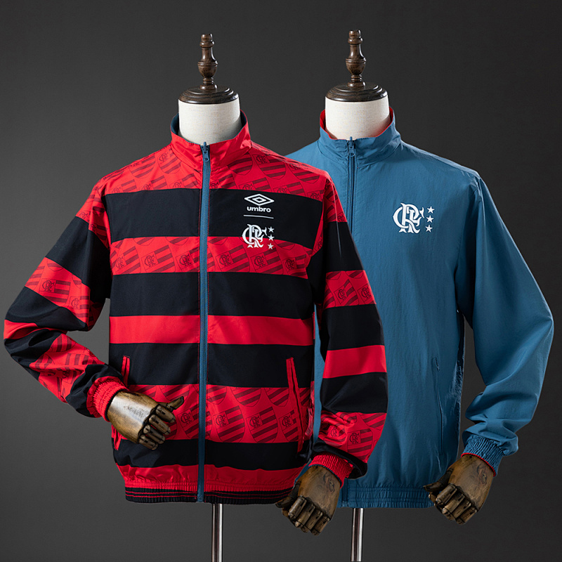 Flamengo Reversible Jacket Windbreaker - Red & Cyan S-XXL (front)