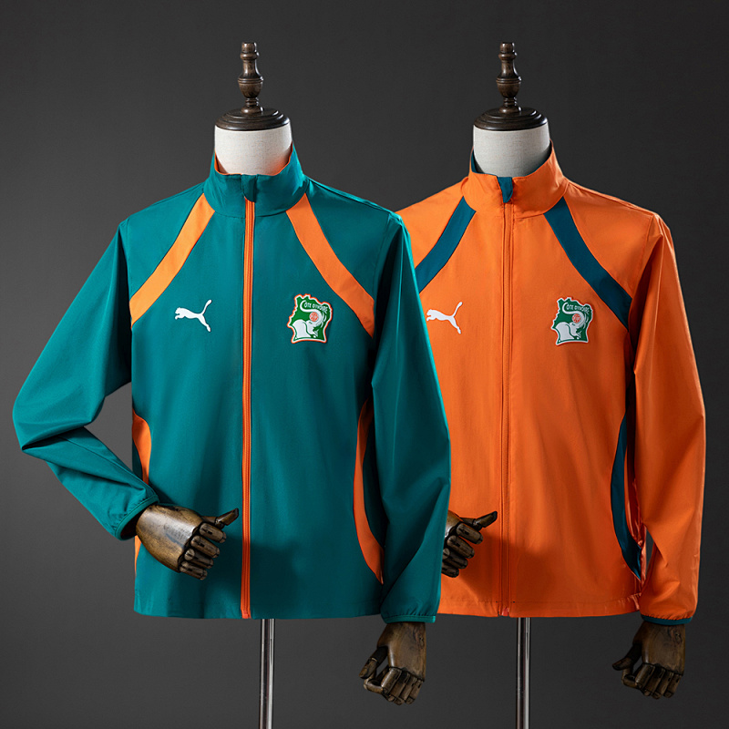 Ivory Coast 2026 Reversible Jacket Windbreaker - Green & Orange S-3XL (front)