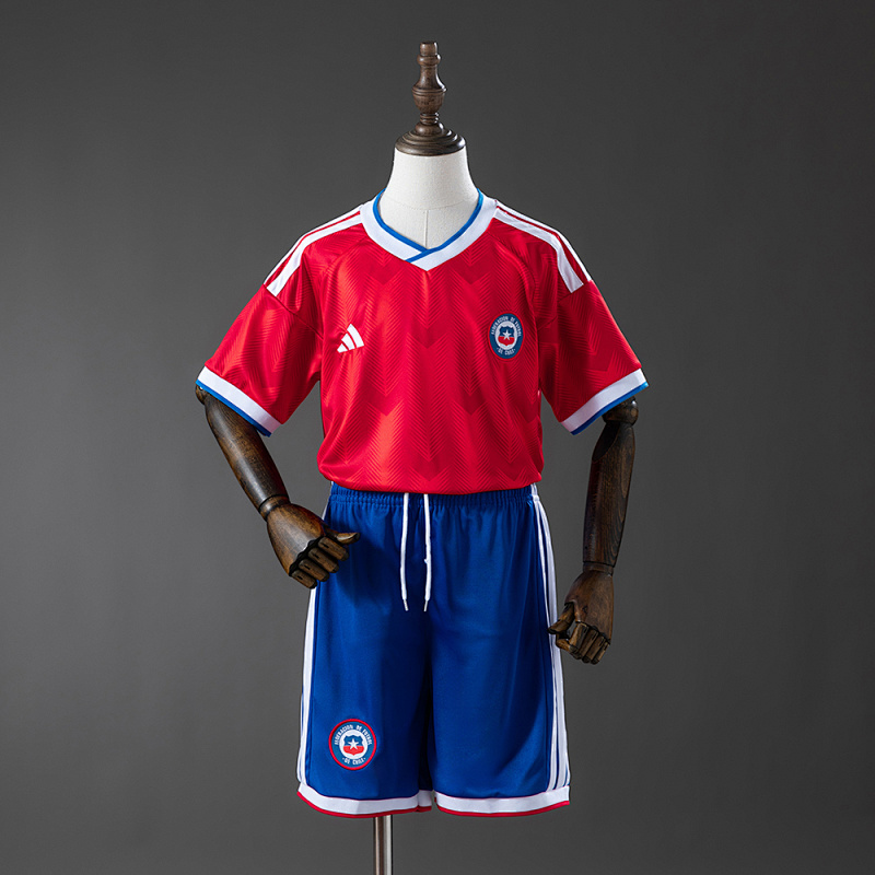 Chile 2026 Home Kids Kit Jerseys Size 16-28 (front)