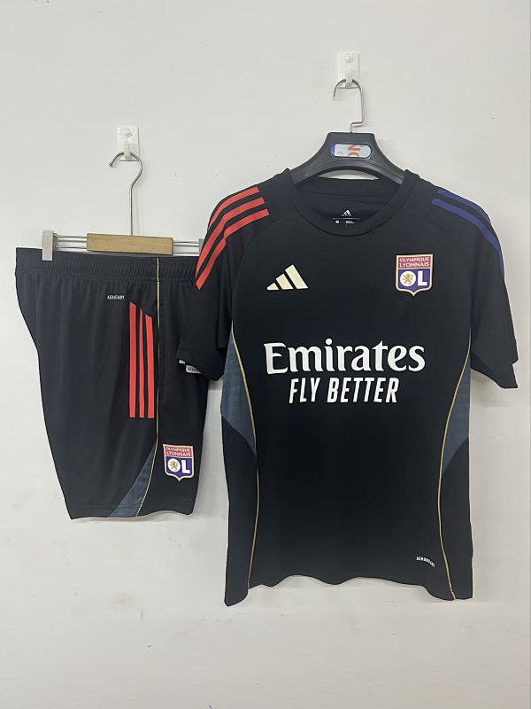 25/26 Olympique lyonnais training jersey black S-3XL (front)
