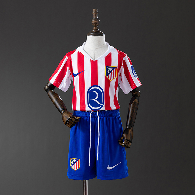 Atletico Madrid 25/26 Home kids kit Jersey SIZE 16-28 (front)