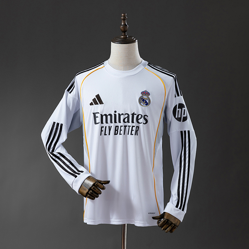 Real Madrid 25/26 Home Long Sleeve Jersey S-4XL (front)