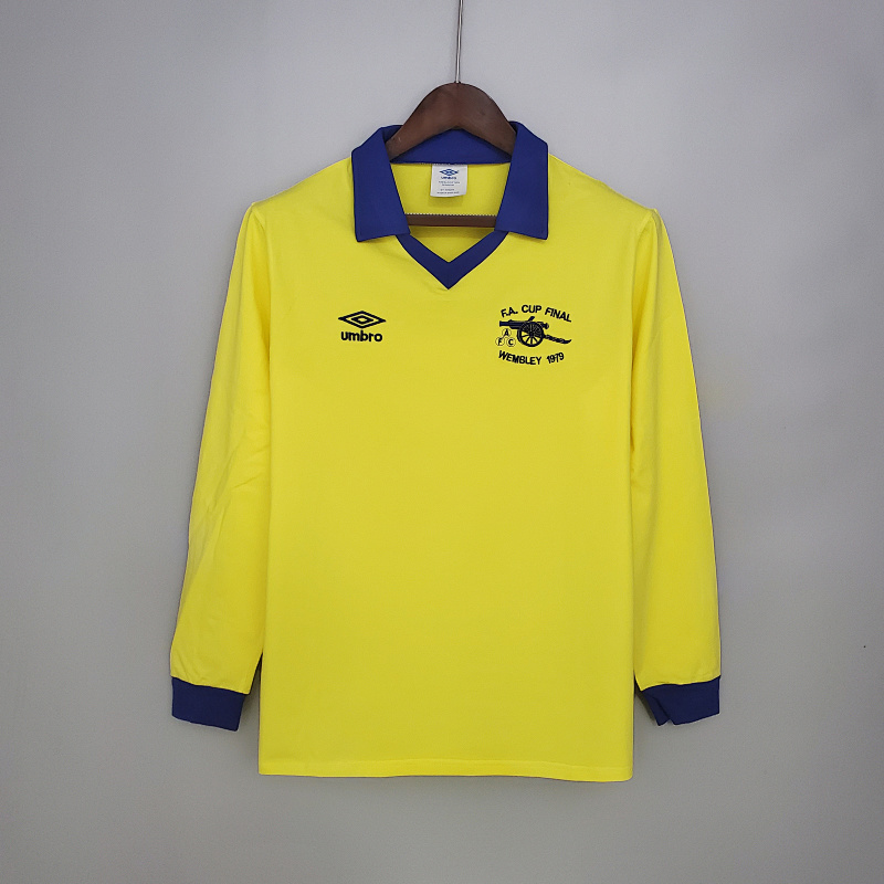 Retro long sleeve Arsenal 71/79 away yellow S-XXL (front)