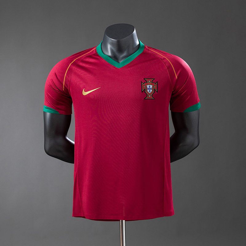 Portugal 2006 Home Retro Player version Jersey S-3XL (front)