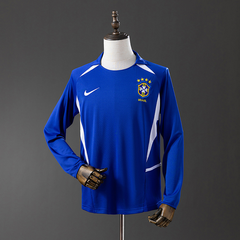 Brazil 2002 Away Long Sleeve Retro Jersey S-XXL (front)