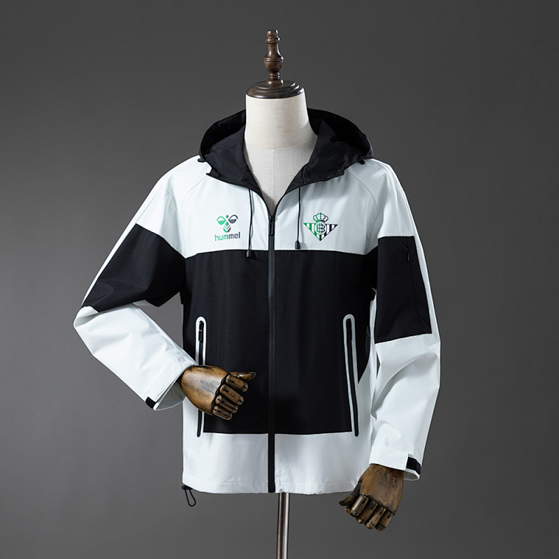 Real Betis Windbreaker - Black & White S-XXL (front)