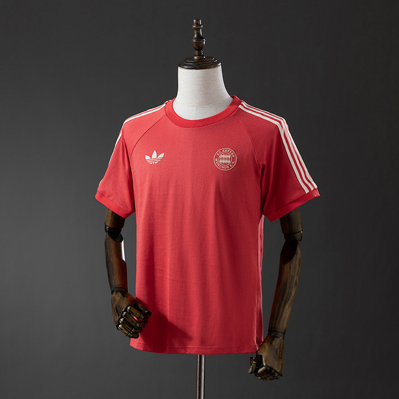 Bayern Munich Adicolor Classics 3-Stripes Red T-Shirt S-3XL (front)