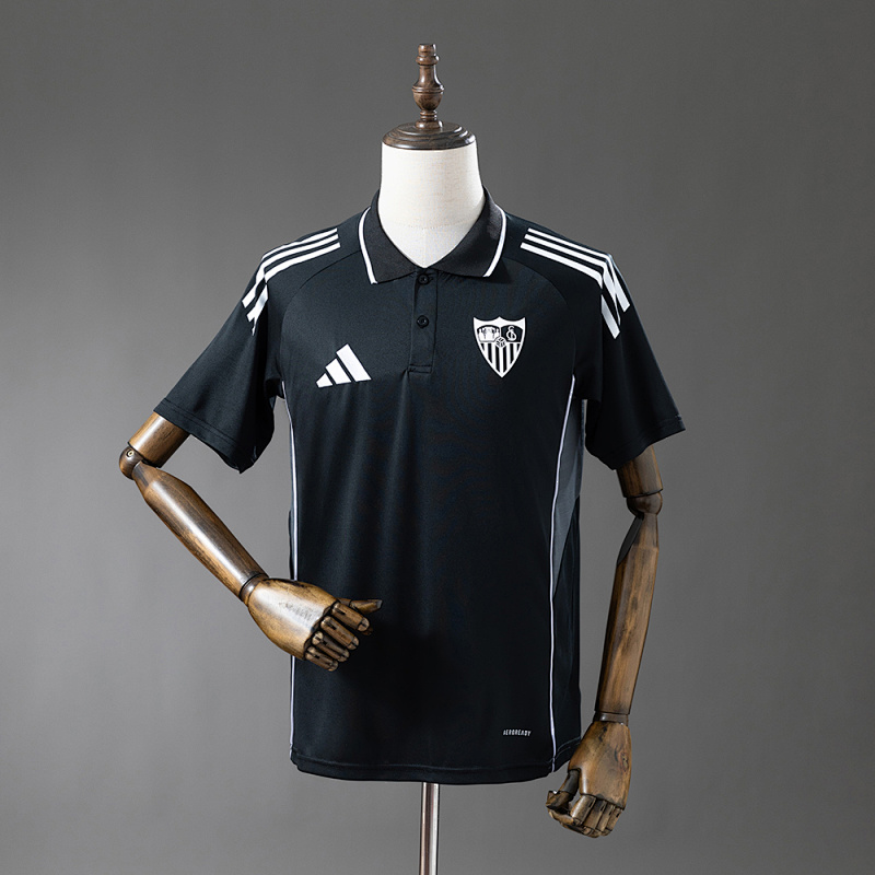 Sevilla 25/26 POLO - Black Sizes S-4XL (front)