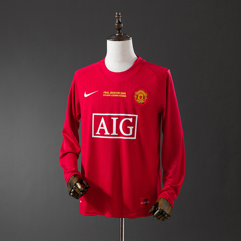 Retro long sleeve M-U 07/08 Champions League version home S-XXL (front)