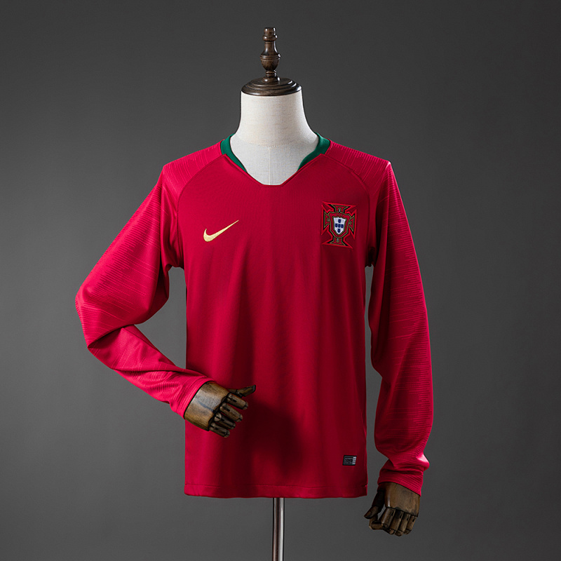 Portugal 2018 Home Long-Sleeved Retro Jersey S-XXL (front)