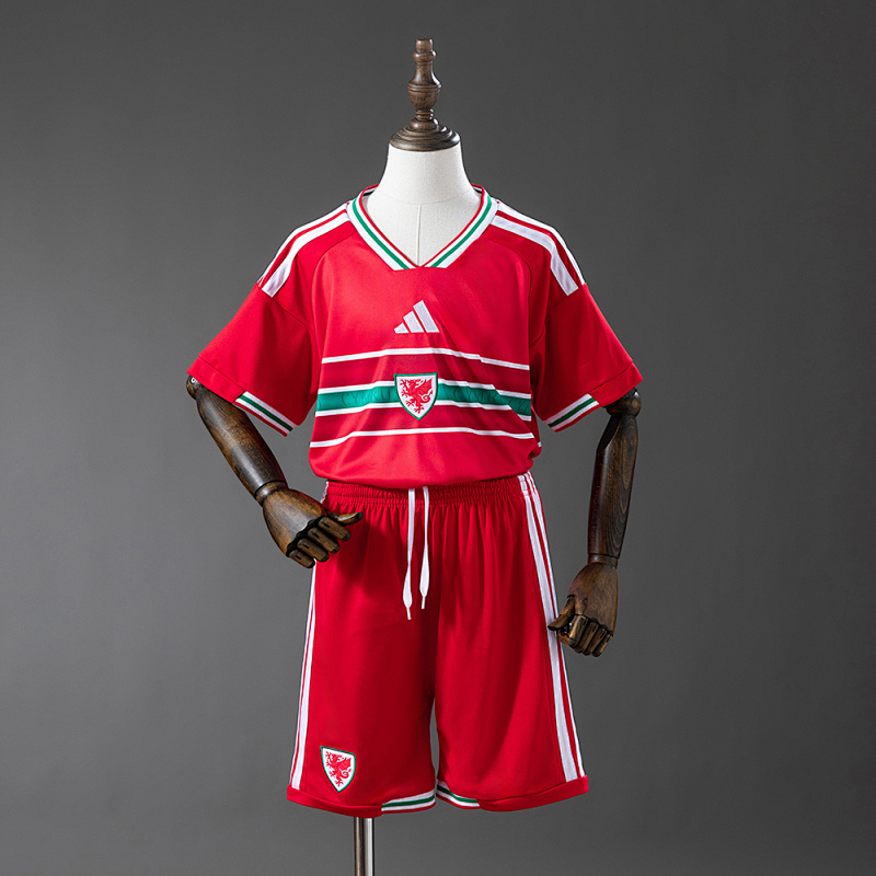 Wales 2026 Home Kids Kit Jersey Size 16-28 (front)