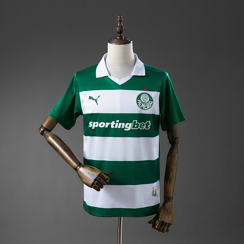 Palmeiras 25/26 Special Edition - White and Green Striped Jersey S-4XL (front)