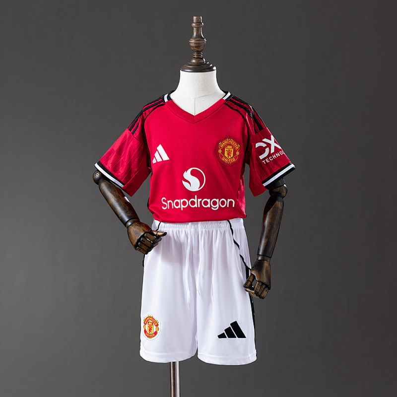 M-U 25/26 Home kids kit Jersey SIZE16-28 (front)
