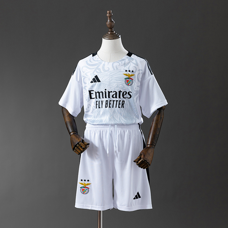 Benfica 25/26 Kids Kit White Training Jersey Size：16-28 (front)