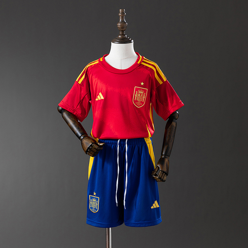 Spain 2024 Home Full kids kit Jersey SIZE 16-28 (front)