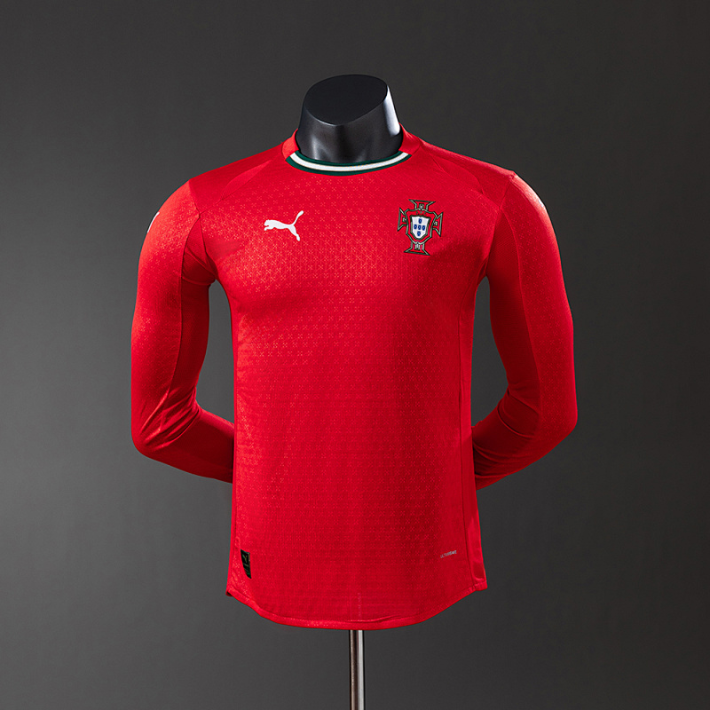 Portugal 2025 Home Long Sleeve Player Version Jersey S-3XL (front)