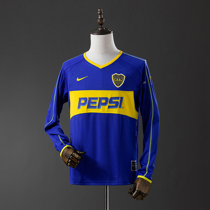 Retro Long Sleeve Boca Juniors 03/04 home S-XXL (front)