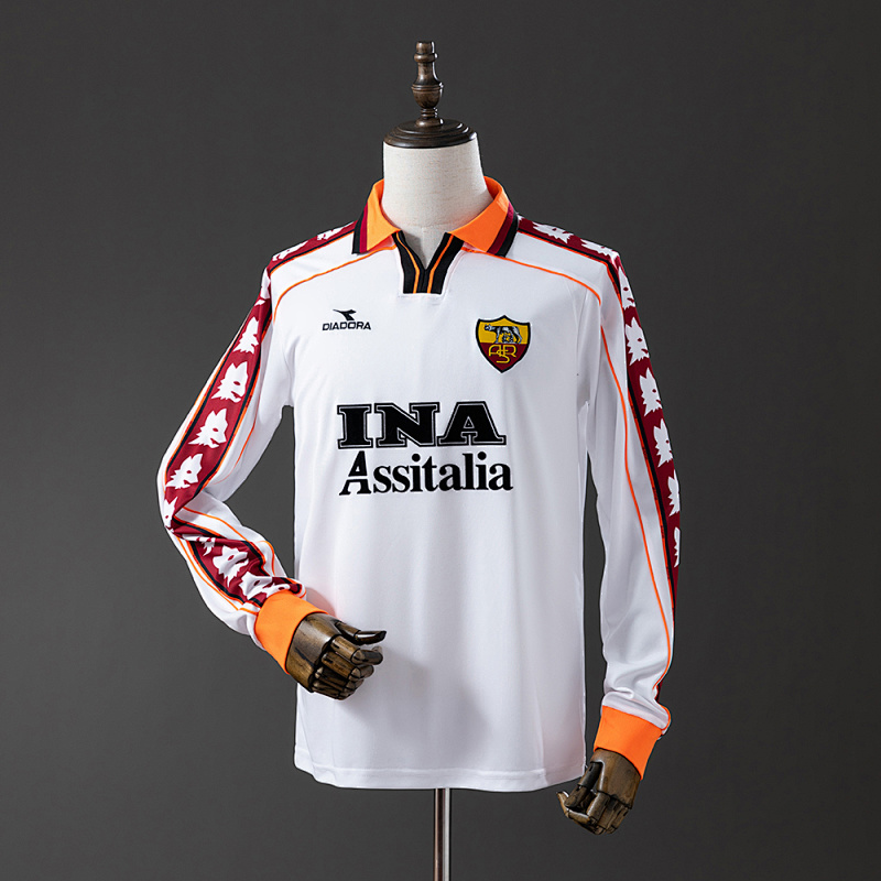 Roma 98/99 Away Long Sleeve Retro Jersey S-XXL (front)