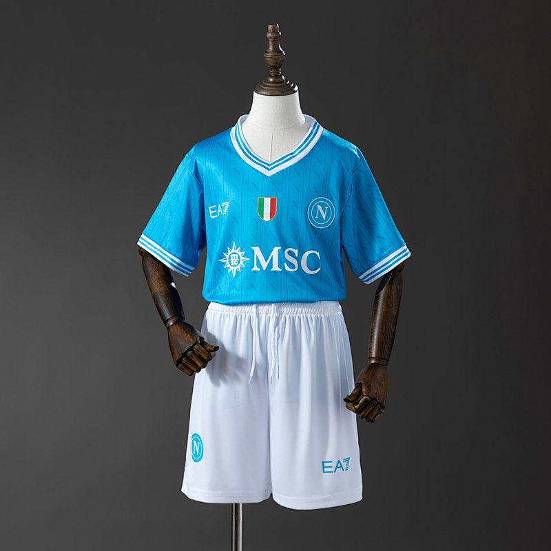 Napoli 25/26 Home kids kit Jersey SIZE 16-28 (front)