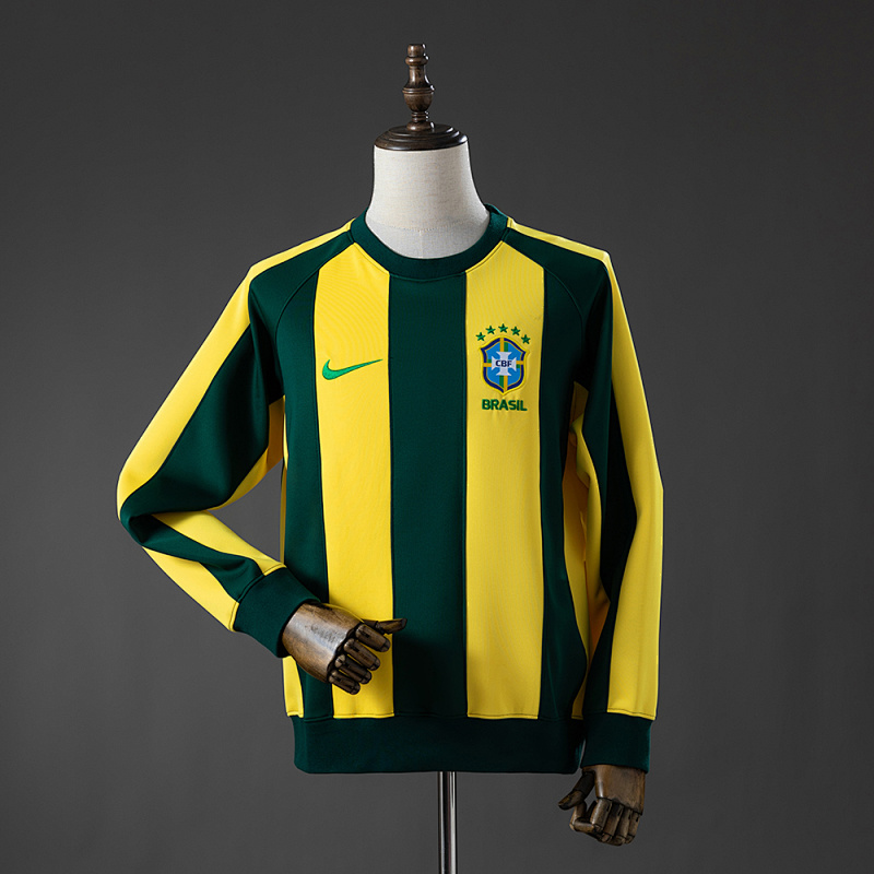 Brazil Long-sleeved Sweatshirt - Yellow & Green M-3XL (front)