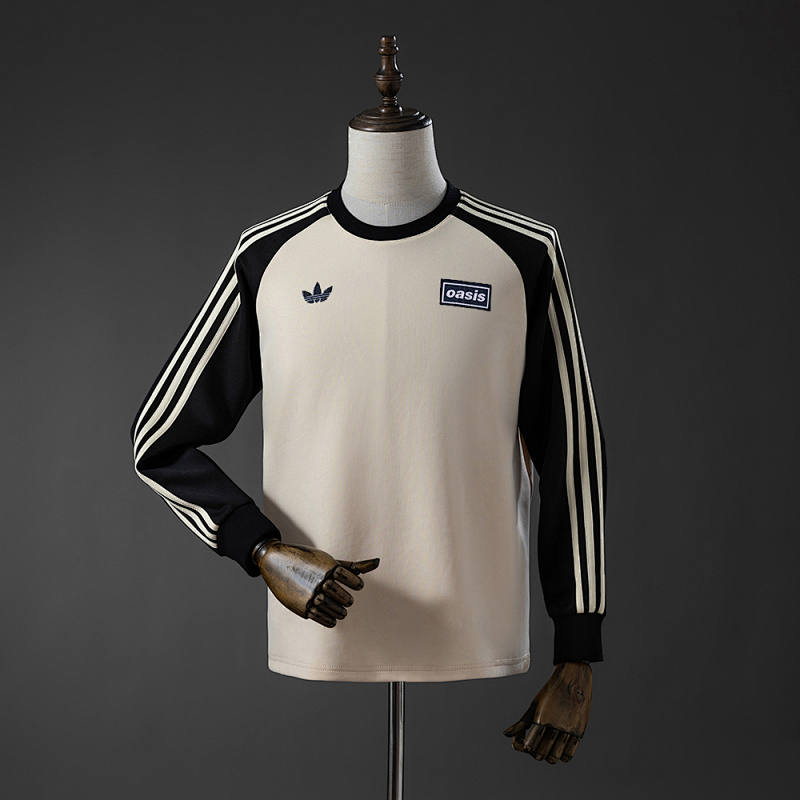 Oasis Tour Three-Striped Long-Sleeve T-Shirt - Beige S-XXL (front)
