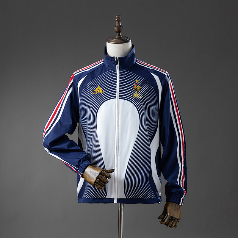 France 05/06 Retro Windbreaker - White & Blue S-XXL (front)