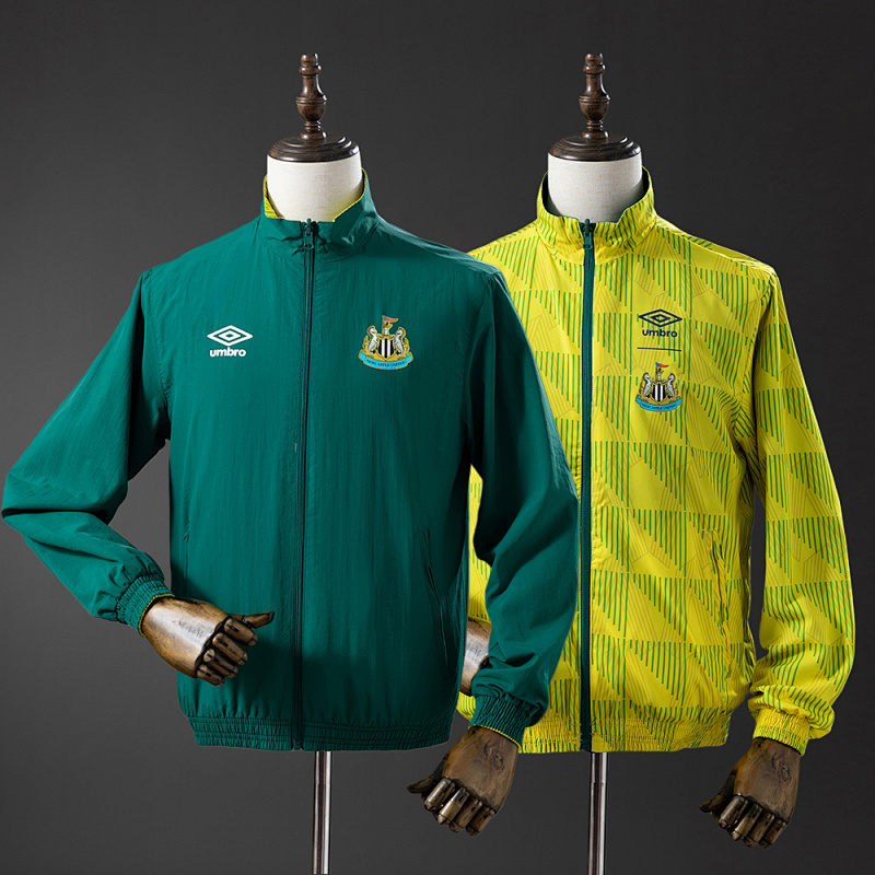 Newcastle United Reversible Jacket Windbreaker - Army Green & Yellow S-XXL (front)