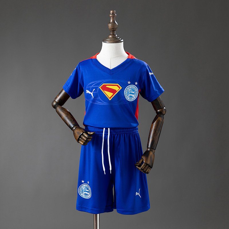 Bahia 25/26 Kids kit Superman Edition - Blue & Red Jersey SIZE：16-28 (front)